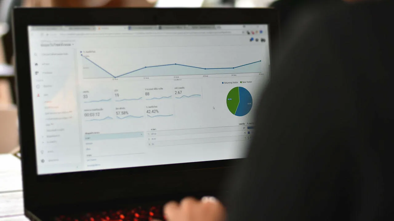 Person looking at google analytics dashboard